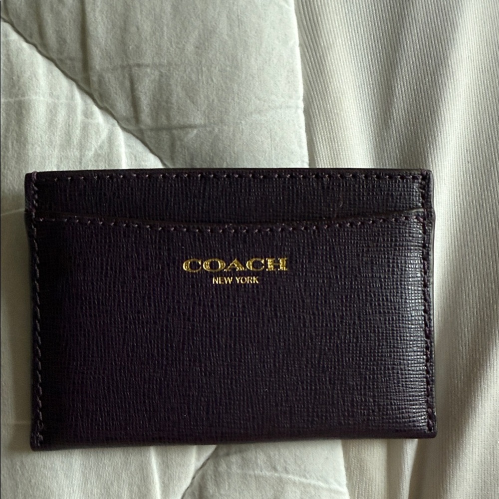 Coach Dark purple Leather Card Holder